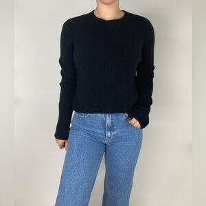 ALLSAINTS‎ Wool High Low Slit Sweater Relaxed Fit Black Thick Warm Winter Fall